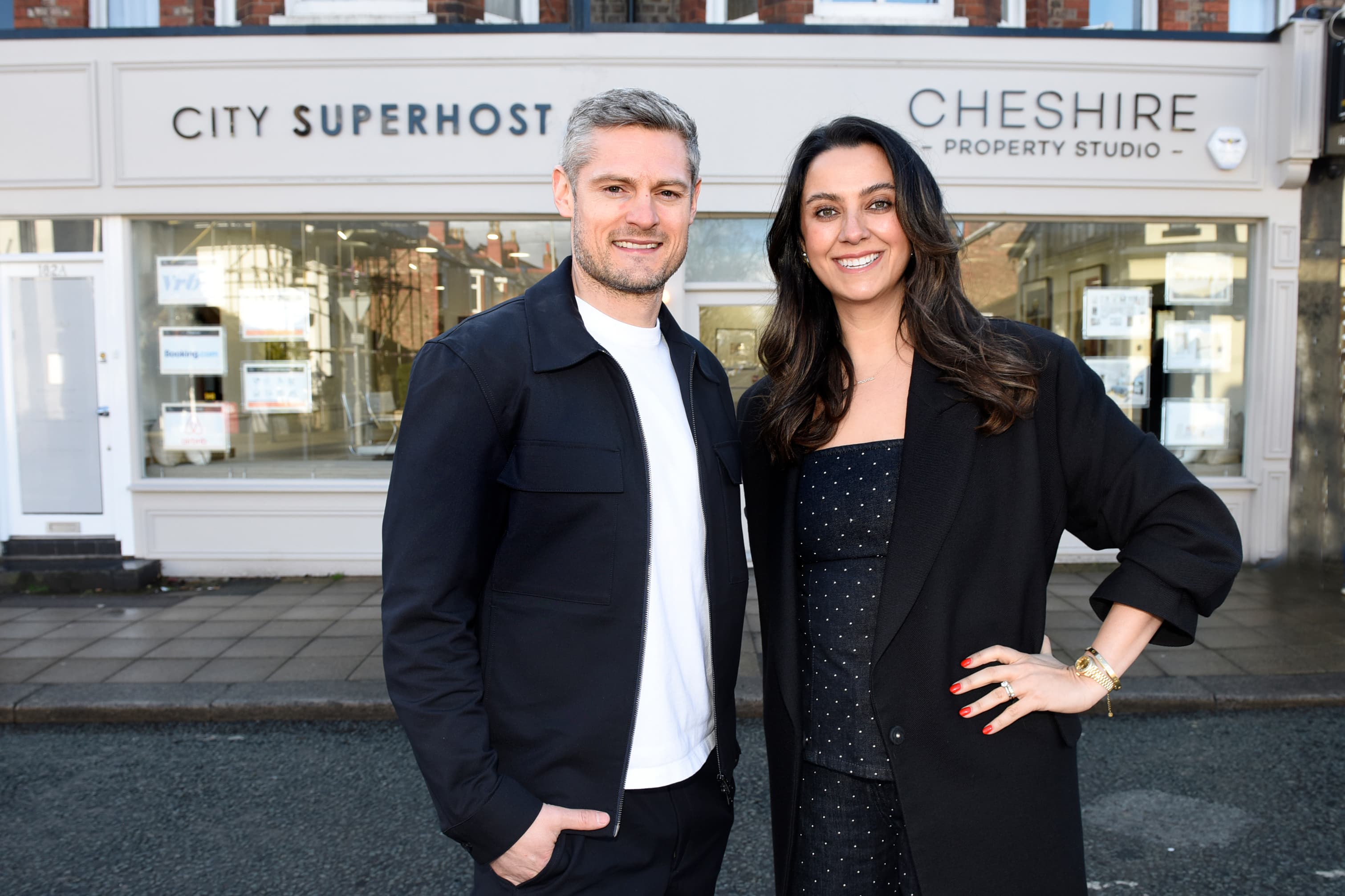 Founders Matt Smith and Stephanie Hakim outside the City Superhost office in Hale